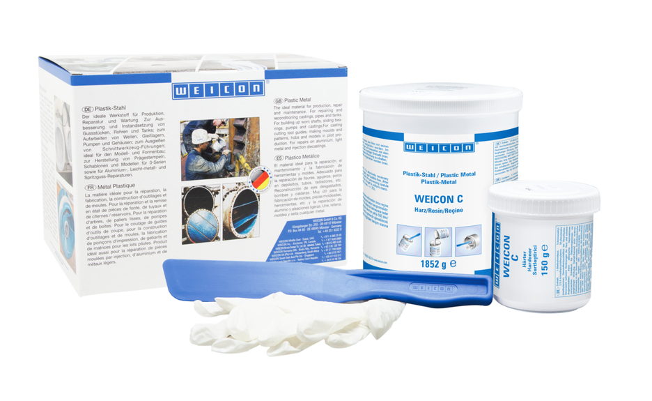 WEICON C | sistema de resina epoxi rellena de aluminio para reparaciones y moldeo