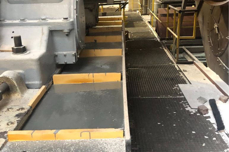 Preparación de la losa con vigas de madera