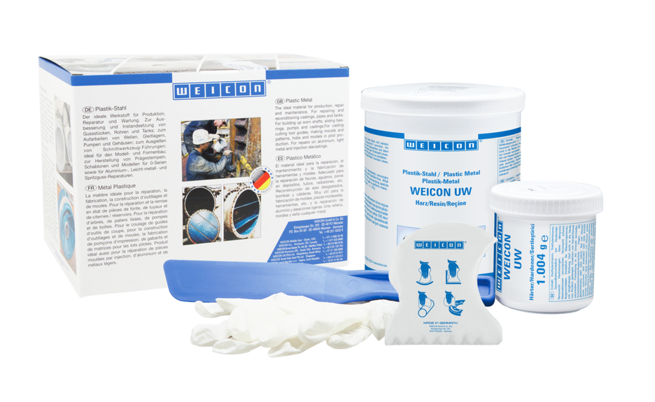 WEICON UW | sistema de resina epoxi con relleno mineral para reparaciones y moldeo en superficies húmedas