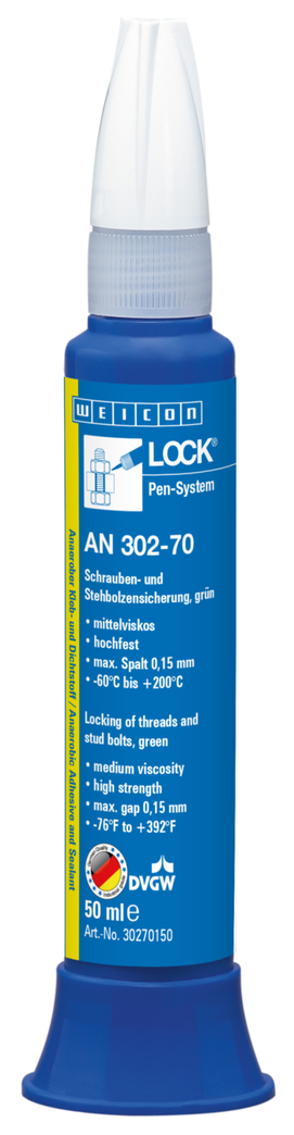 WEICONLOCK® AN 302-70 Fijación de Tornillos y Espárragos | alta resistencia, viscosidad media, con aprobación de agua potable WEICONLOCK® AN 302-70 Fijación de Tornillos y Espárragos | alta resistencia, viscosidad media, con aprobación de agua potable