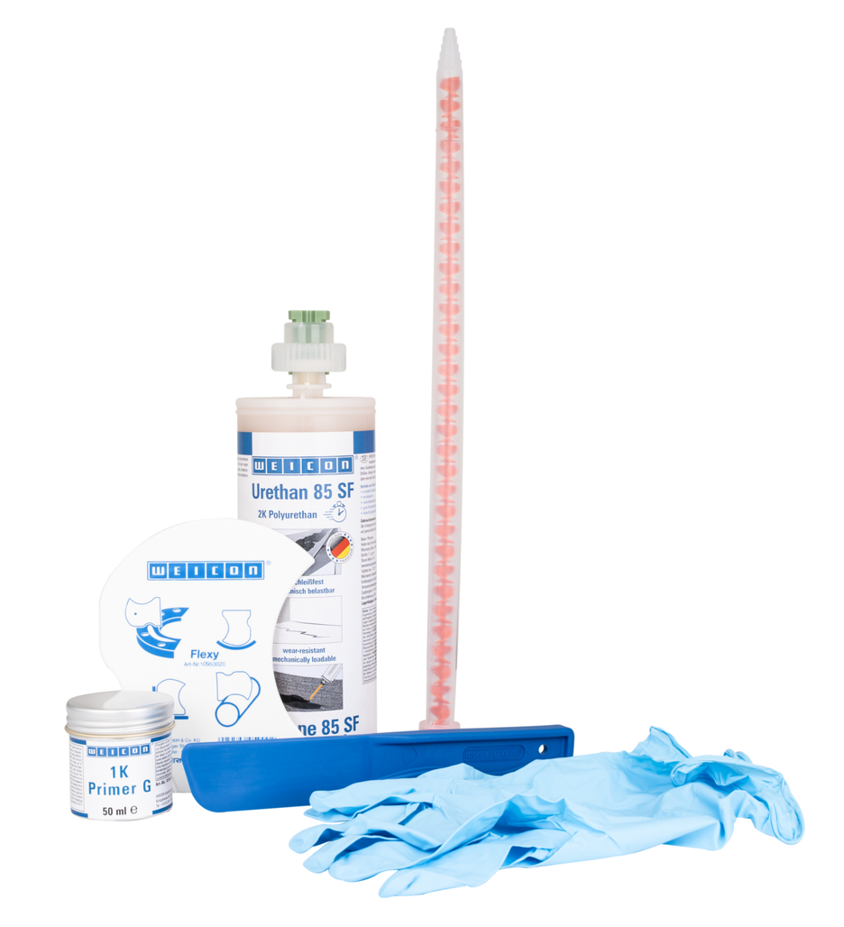 Kit Reparador de Correas SF | fast curing polyurea repair and coating compound for rubber surfaces, work pack