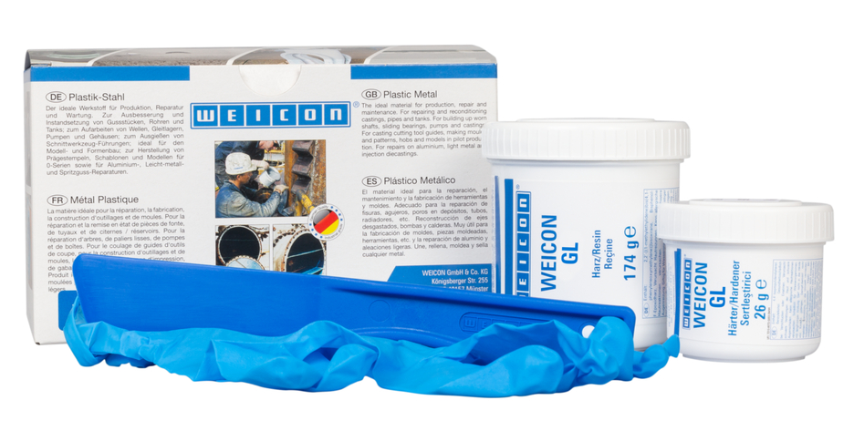 WEICON GL | sistema de resina epoxi con carga mineral para revestimiento de protección contra el desgaste, de curado rápido