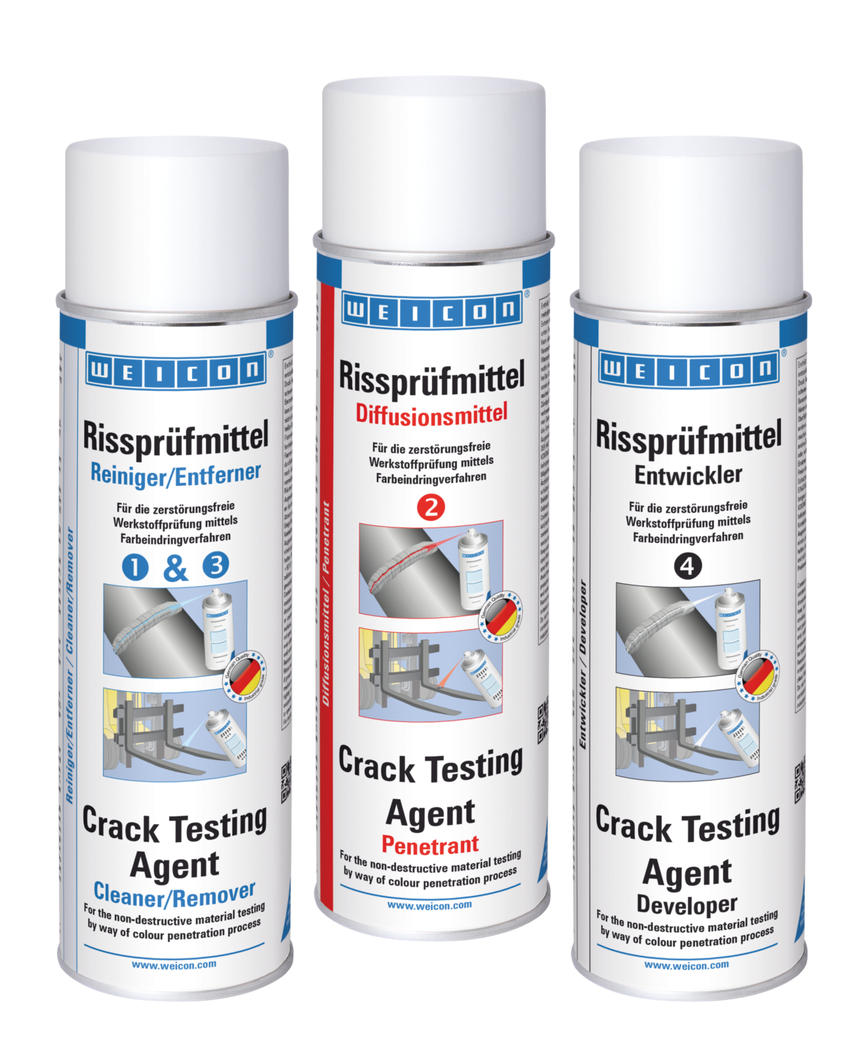 Crack Testing Agent Set | Juego de 3 piezas que incluye limpiador, penetrante y revelador