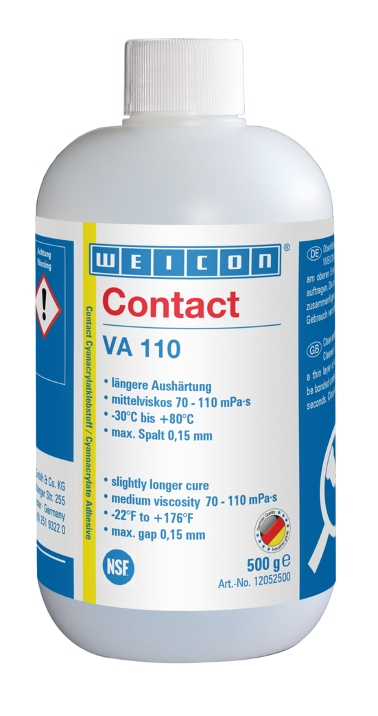 VA 110 Adhesivo de cianoacrilato | adhesivo instantáneo para el sector alimentario y de agua potable