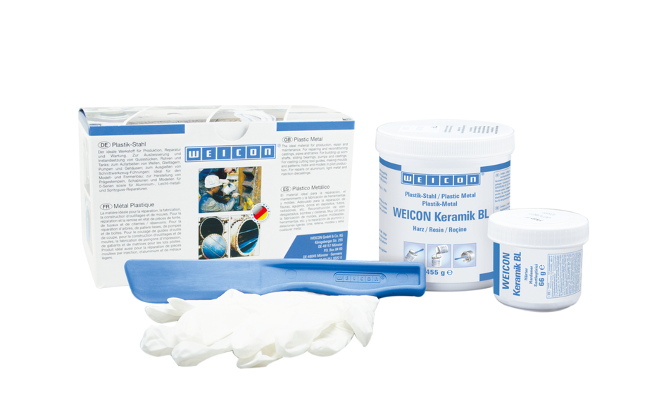 WEICON Cerámica BL | sistema de resina epoxi con relleno mineral para una protección extrema contra el desgaste y una alta resistencia a la abrasión WEICON Cerámica BL | sistema de resina epoxi con relleno mineral para una protección extrema contra el desgaste y una alta resistencia a la abrasión