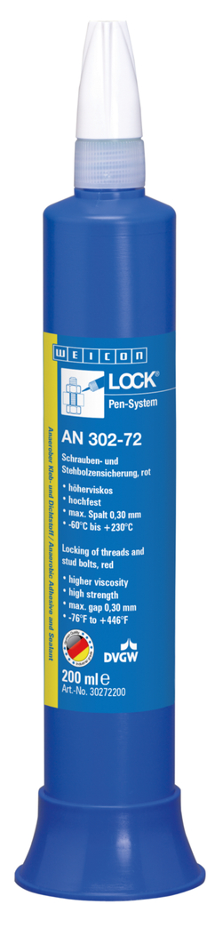 WEICONLOCK® AN 302-72 Fijación de Tornillos y Espárragos | alta resistencia, mayor viscosidad, con aprobación de agua potable