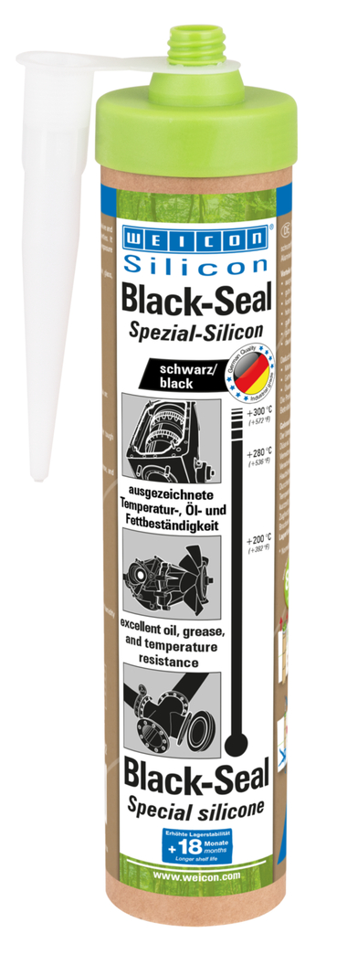 Black-Seal Silicona Especial | sellador permanentemente elástico para zonas resistentes al aceite o la grasa