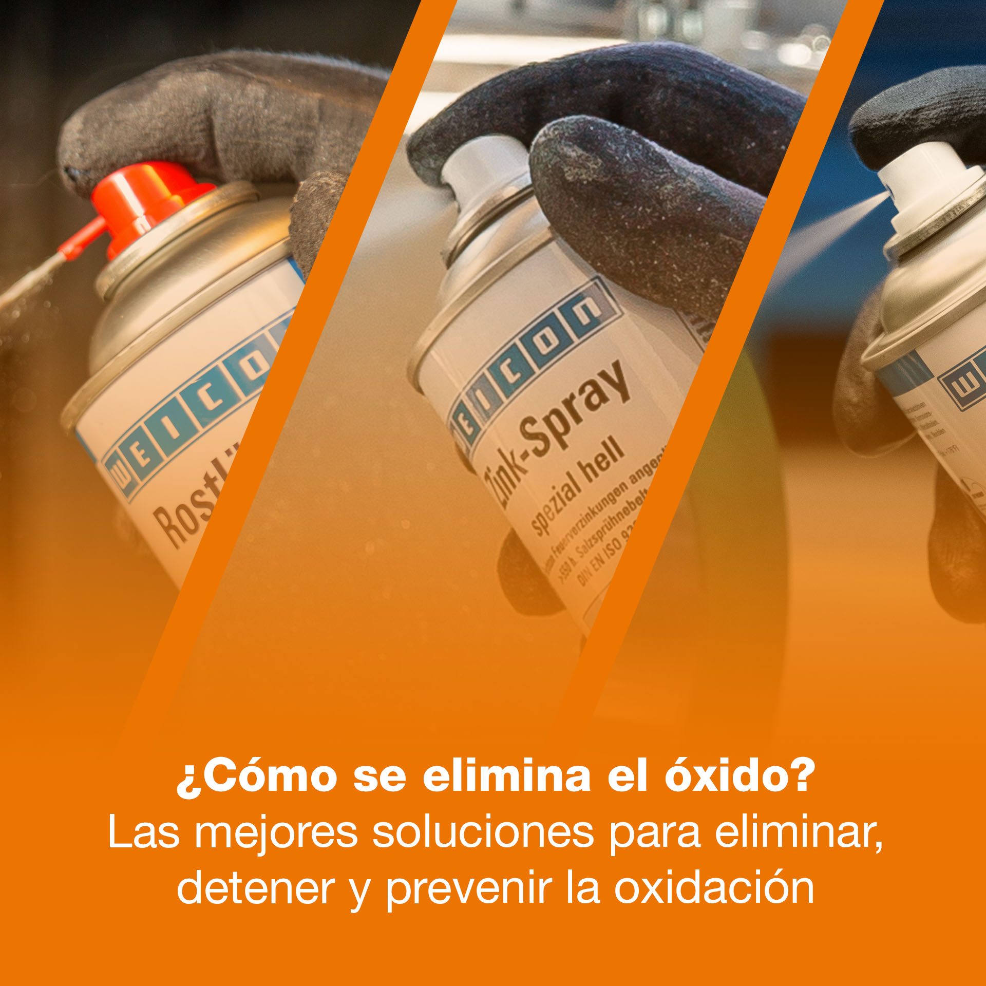 spray cans, aerosol, gloves, orange gradient, label text