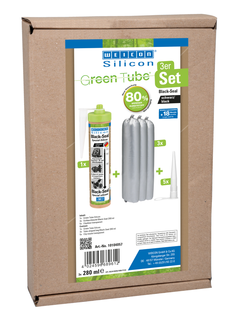 Black-Seal Silicona Especial | sellador permanentemente elástico para zonas resistentes al aceite o la grasa