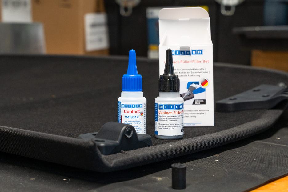 Material de Relleno Set | transparent special filler and cyanoacrylate adhesive Contact VA 8312
