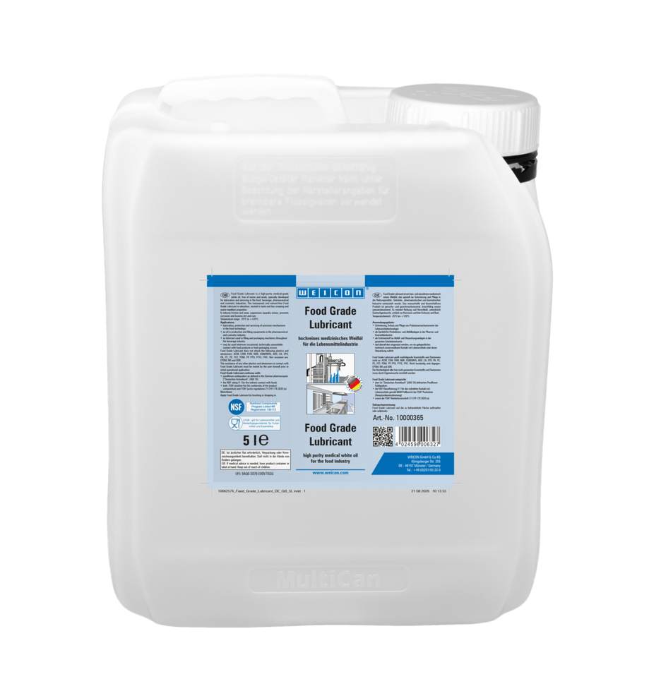 Lubricante de alto rendimiento Food Grade | Aceite lubricante y de mantenimiento para la industria alimentaria NSF H1