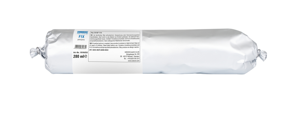 WEICON Green Tube Flex 310 M F1X | Adhesivo y sellador a base de polímero MS con una adhesión inicial muy alta, resistente a temperaturas de hasta 180°C WEICON Green Tube Flex 310 M F1X | Adhesivo y sellador a base de polímero MS con una adhesión inicial muy alta, resistente a temperaturas de hasta 180°C