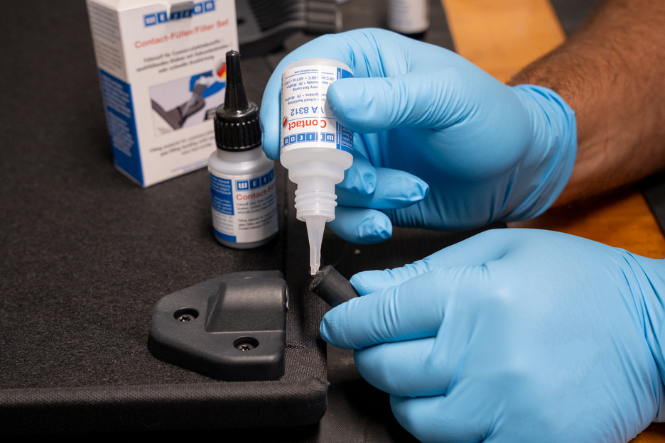 Material de Relleno Set | transparent special filler and cyanoacrylate adhesive Contact VA 8312