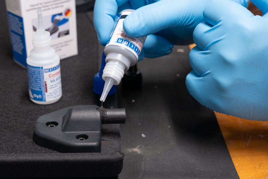 Material de Relleno Set | transparent special filler and cyanoacrylate adhesive Contact VA 8312