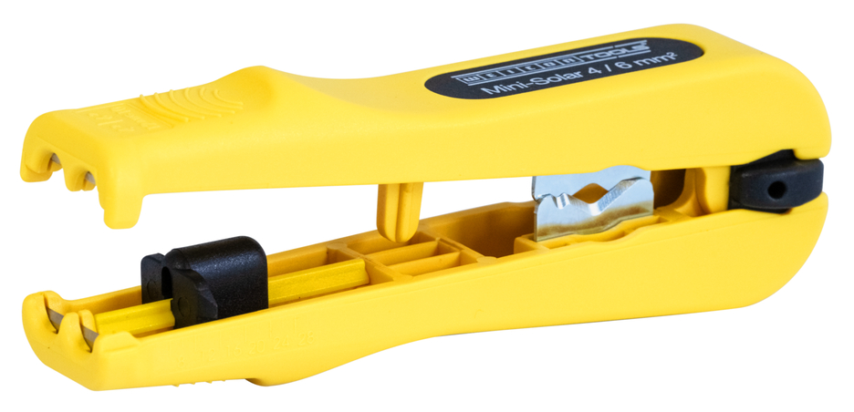 Mini-Solar 4/6 mm² | para pelar y desaislar cables fotovoltaicos comunes I rango de trabajo 4,0 & 6,0 mm². Mini-Solar 4/6 mm² | para pelar y desaislar cables fotovoltaicos comunes I rango de trabajo 4,0 & 6,0 mm².