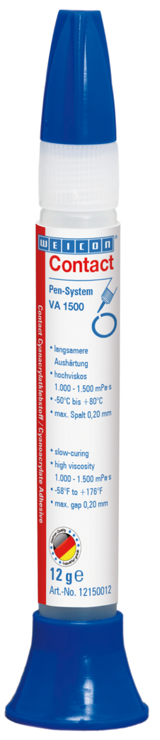 VA 1500 Adhesivo de cianoacrilato | adhesivo instantáneo para caucho, metal, materiales porosos y absorbentes