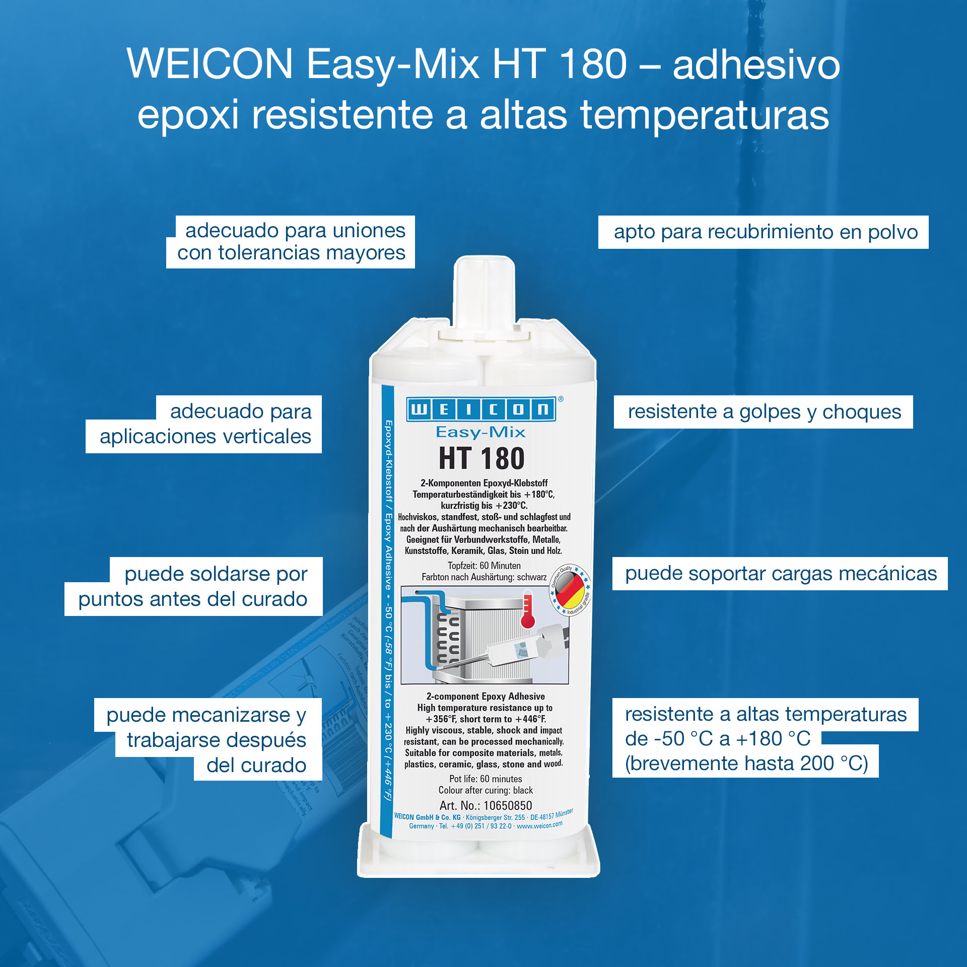 epoxy adhesive, HT180, two-component, high-temperature, caulking