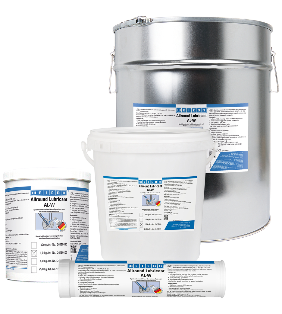 AL-W Grasa de Alto Rendimiento | Lubricante especial también para aplicaciones subacuáticas