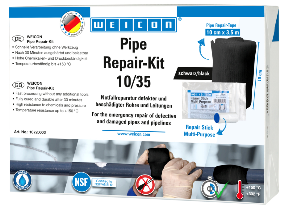 Pipe Repair-Kit | para reparaciones urgentes de tuberías y conductos dañados