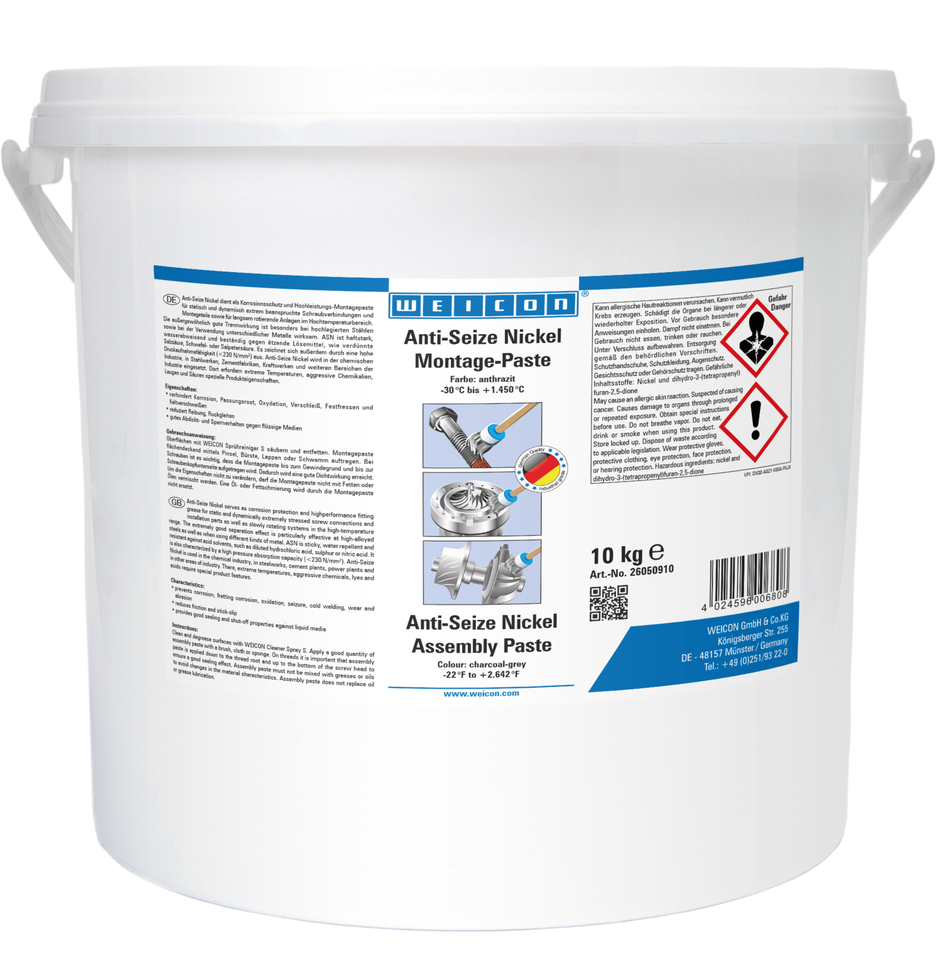 Anti-Seize Níquel Pasta de Montaje | pasta lubricante y desmoldeante, resistente a altas temperaturas Anti-Seize Níquel Pasta de Montaje | pasta lubricante y desmoldeante, resistente a altas temperaturas