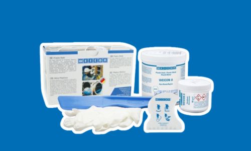 Sistema de resina epoxi sobre fondo azul