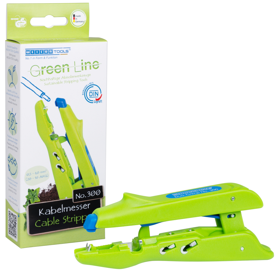 Pelador Multifunción No. 300 Green Line | para desaislar y crimpar, rango de trabajo 0,5 mm² - 6,0 mm²