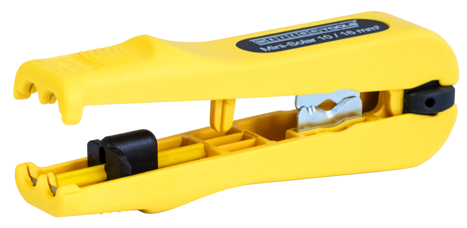 Mini-Solar 10/16 mm² | para pelar y desaislar cables fotovoltaicos comunes I rango de trabajo 10 & 16 mm². Mini-Solar 10/16 mm² | para pelar y desaislar cables fotovoltaicos comunes I rango de trabajo 10 & 16 mm².