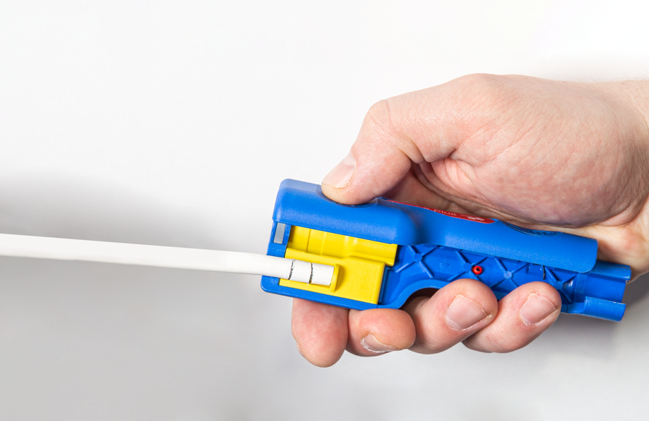 Pelador de Cable Coaxial No 1 Plus para conectores de compresión | para pelar y pelar cables coaxiales incl. ayuda para desenrollar