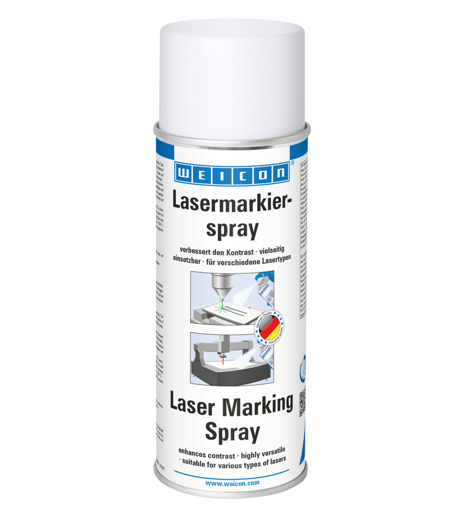 WEICON Spray de Marcado Láser | Spray especial para mejorar el contraste en los grabados láser