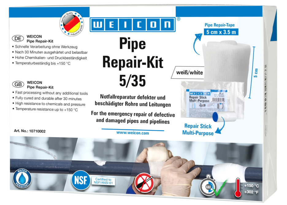 Pipe Repair-Kit | para reparaciones urgentes de tuberías y conductos dañados