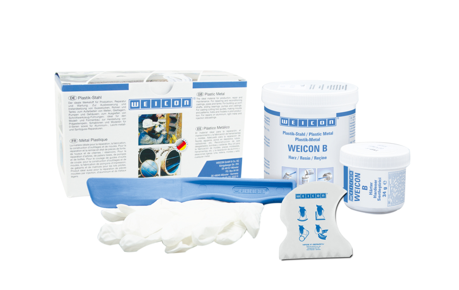 WEICON B | sistema de resina epoxi rellena de acero para reparaciones y moldeo WEICON B | sistema de resina epoxi rellena de acero para reparaciones y moldeo