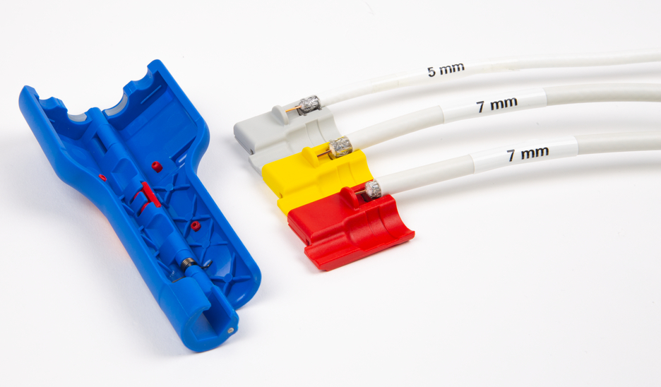 Pelador de Cable Coaxial No. 1 F Plus para conectores F de rosca | para pelar y desaislar cables coaxiales, incl. ayuda para desenrollar