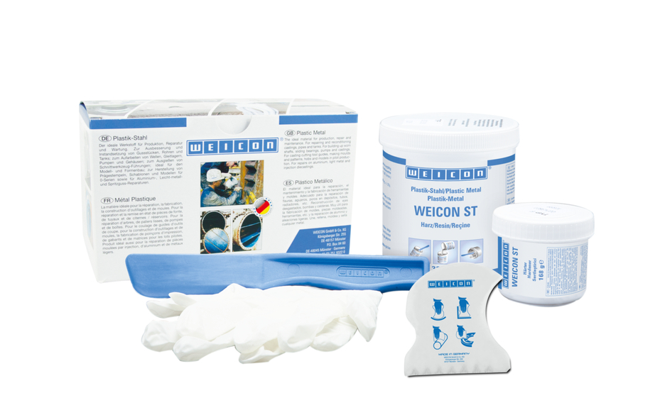 WEICON ST | sistema de resina epoxi con relleno metálico para reparaciones y moldeo