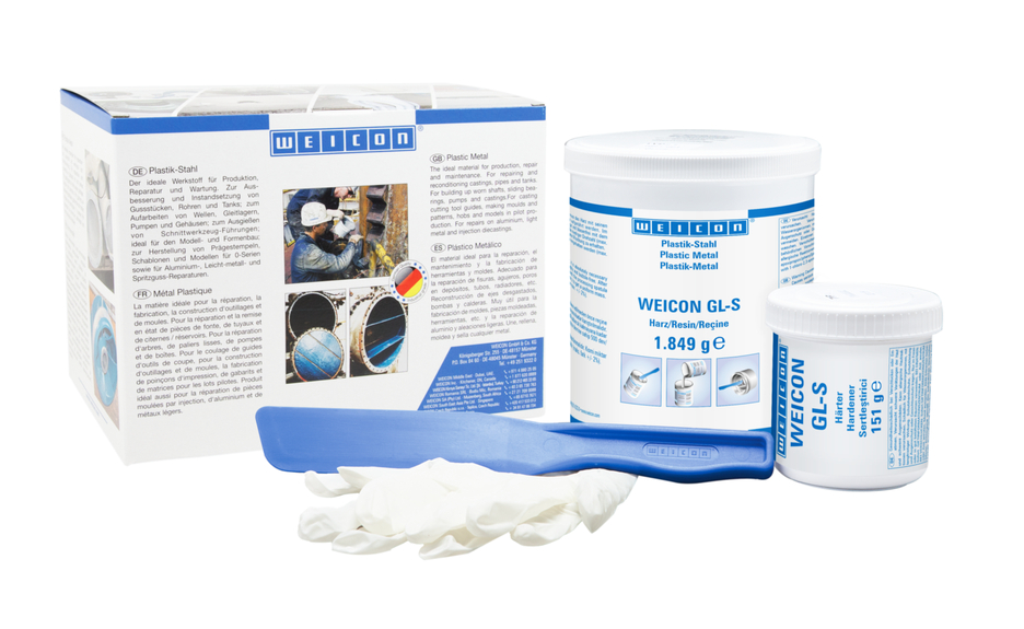 WEICON GL-S | sistema de resina epoxi con carga mineral para revestimiento de protección contra el desgaste, de curado lento WEICON GL-S | sistema de resina epoxi con carga mineral para revestimiento de protección contra el desgaste, de curado lento