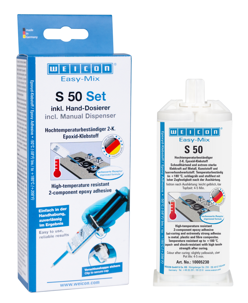 Easy-Mix S 50  | Adhesivo de resina epoxi resistente a altas temperaturas para trabajos rápidos de reparación y mantenimiento