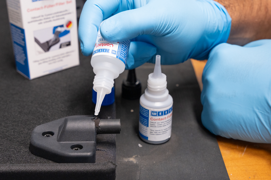 Material de Relleno Set | transparent special filler and cyanoacrylate adhesive Contact VA 8312