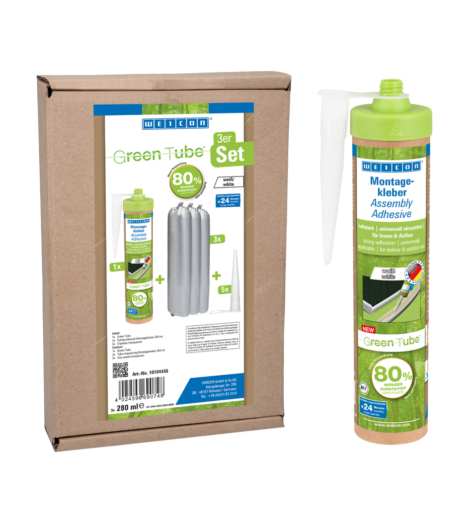 WEICON Green Tube Adhesivo de Montaje | potente adhesivo universal para interiores y exteriores