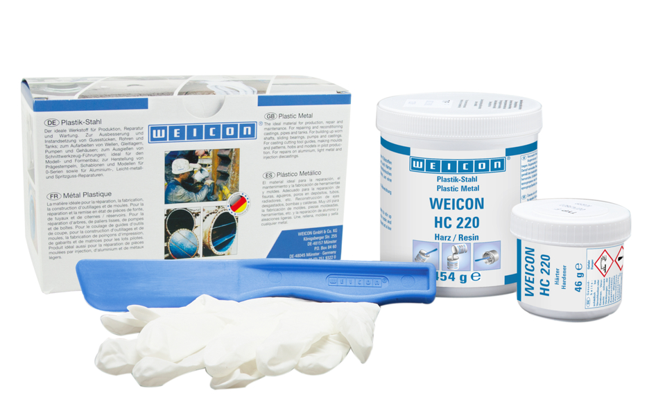 WEICON Cerámica HC 220 | sistema de resina epoxi rellena de cerámica resistente a las altas temperaturas para el revestimiento de protección contra el desgaste