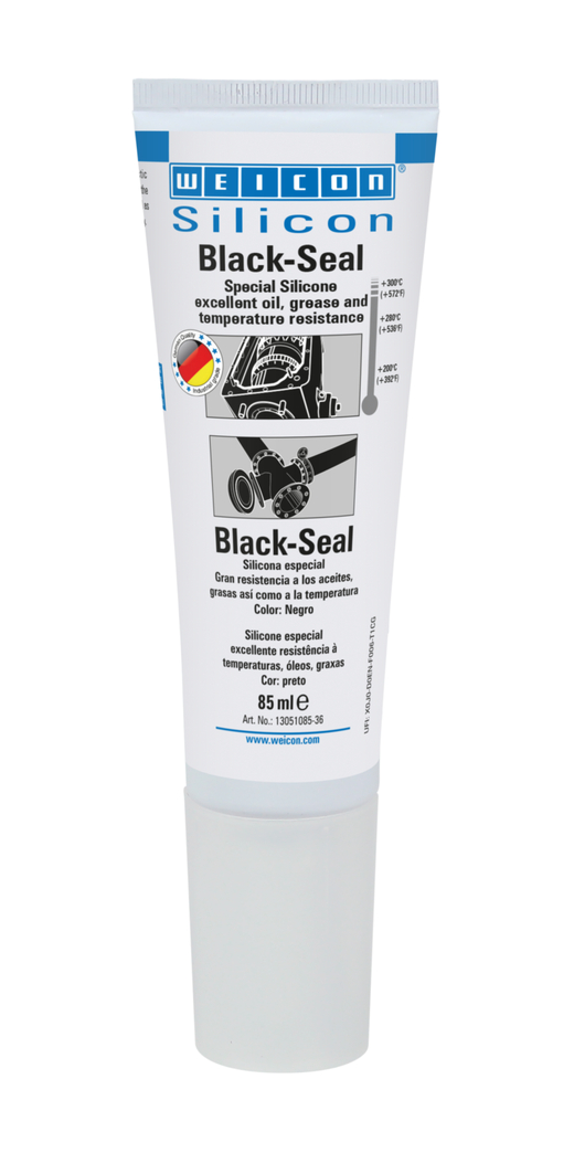 Black-Seal Silicona Especial | sellador permanentemente elástico para zonas resistentes al aceite o la grasa