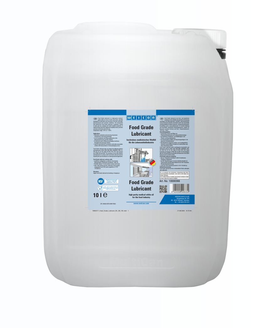 Lubricante de alto rendimiento Food Grade | Aceite lubricante y de mantenimiento para la industria alimentaria NSF H1