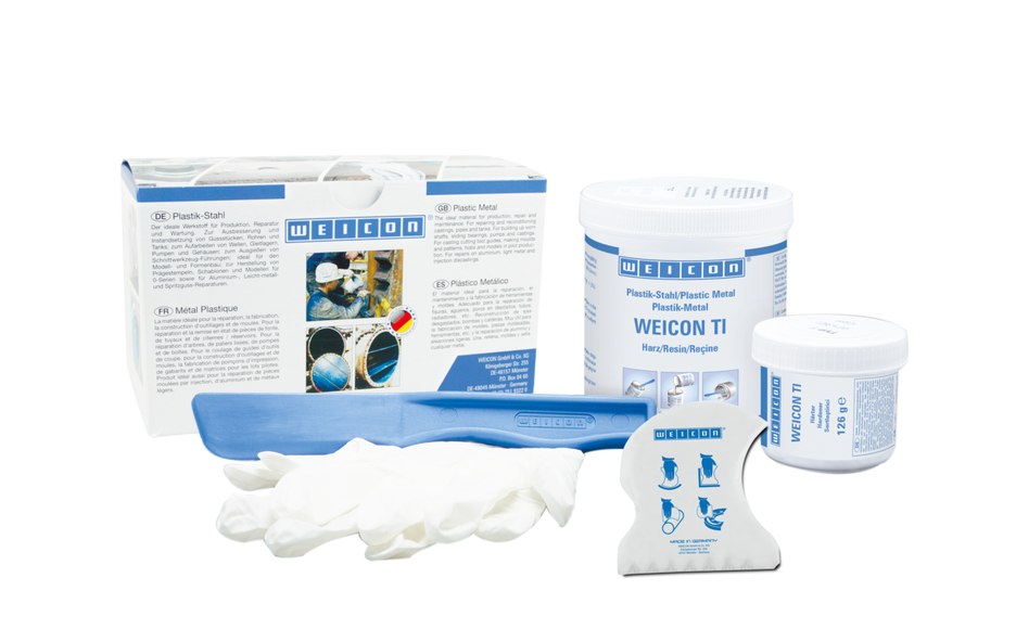 WEICON TI | sistema de resina epoxi con relleno de titanio para reparaciones y moldeo