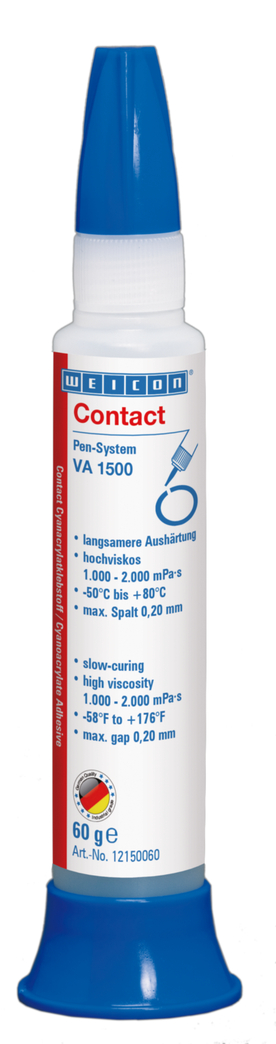 VA 1500 Adhesivo de cianoacrilato | adhesivo instantáneo para caucho, metal, materiales porosos y absorbentes VA 1500 Adhesivo de cianoacrilato | adhesivo instantáneo para caucho, metal, materiales porosos y absorbentes
