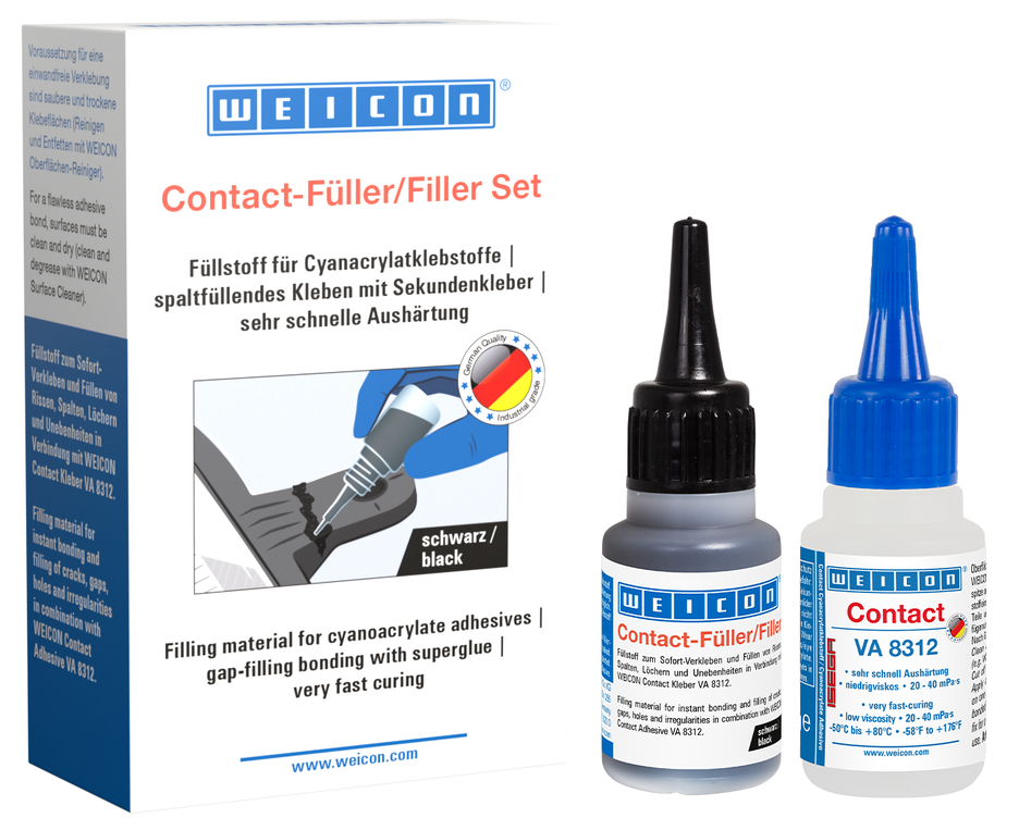 Material de Relleno Set | transparent special filler and cyanoacrylate adhesive Contact VA 8312 Material de Relleno Set | transparent special filler and cyanoacrylate adhesive Contact VA 8312