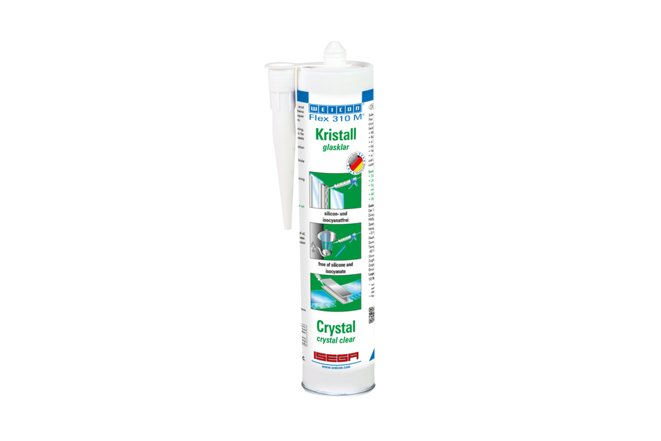 Flex 310 M® Cristal Polímero MS | Adhesivo elástico a base de polímero MS en envase Presspack para trabajar sin fatiga Flex 310 M® Cristal Polímero MS | Adhesivo elástico a base de polímero MS en envase Presspack para trabajar sin fatiga