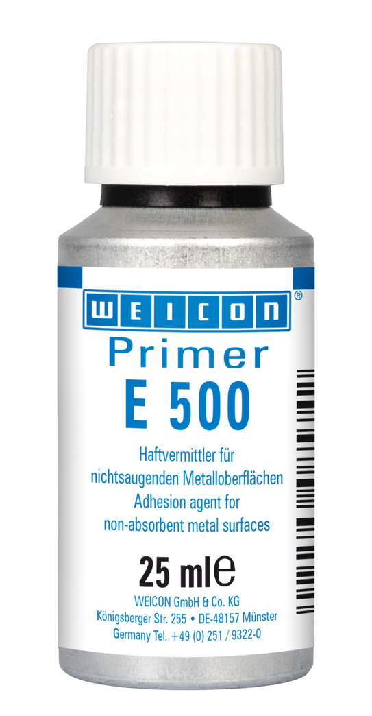 Primer E 500 | adhesivo para superficies metálicas no absorbentes, especialmente para siliconas Primer E 500 | adhesivo para superficies metálicas no absorbentes, especialmente para siliconas