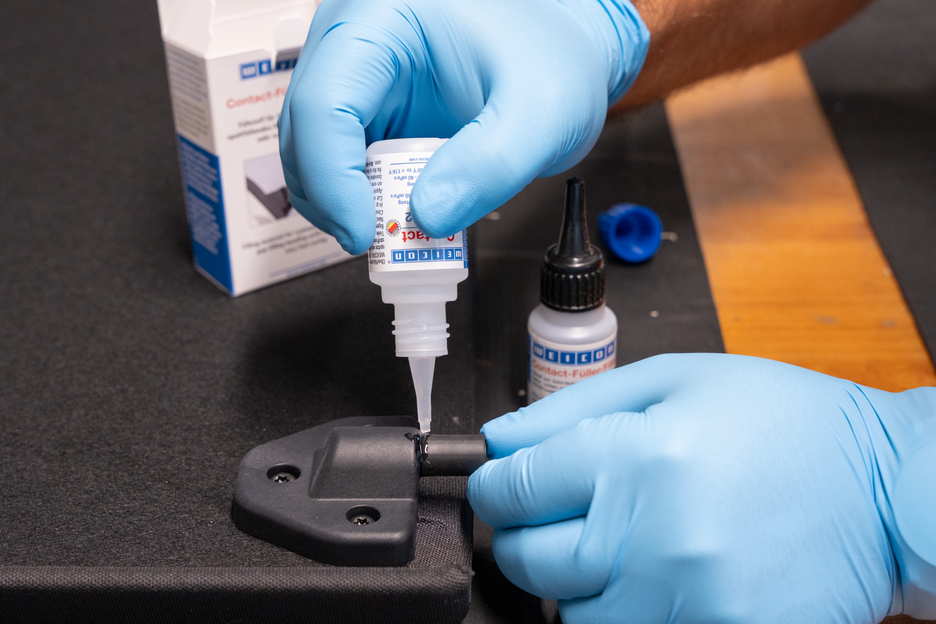 Material de Relleno Set | transparent special filler and cyanoacrylate adhesive Contact VA 8312