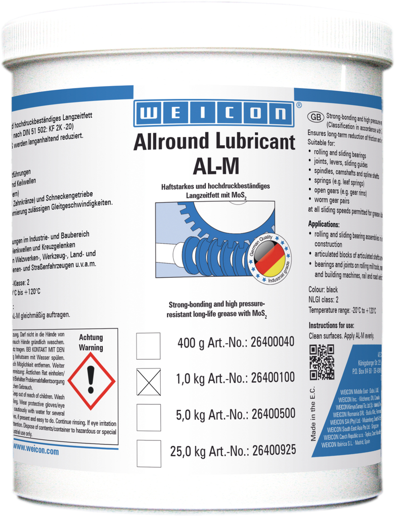 AL-M Grasa de Alto Rendimiento | Lubricación a largo plazo con MoS2