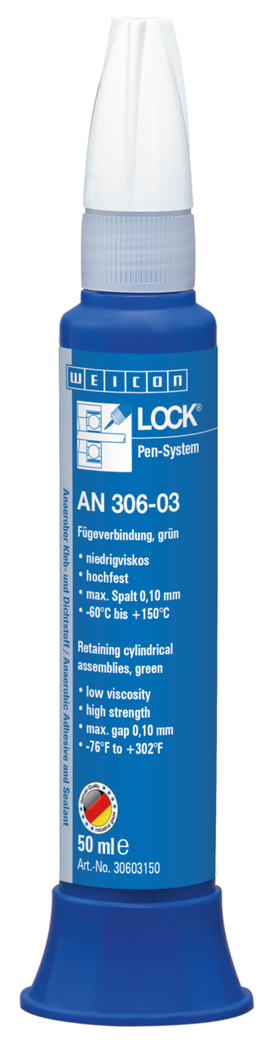 WEICONLOCK® AN 306-03 Retención de Piezas Cilíndricas | para rodamientos, ejes y casquillos, alta resistencia, baja viscosidad WEICONLOCK® AN 306-03 Retención de Piezas Cilíndricas | para rodamientos, ejes y casquillos, alta resistencia, baja viscosidad