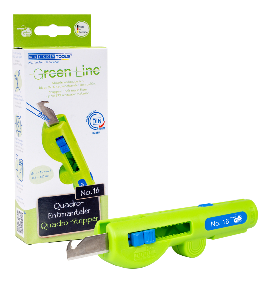 Pelador Multifunción No.16 Green Line | pelador multifuncional, rango de trabajo de pelado 0,5 - 6,0 mm² / pelado 8 - 13 mm Ø