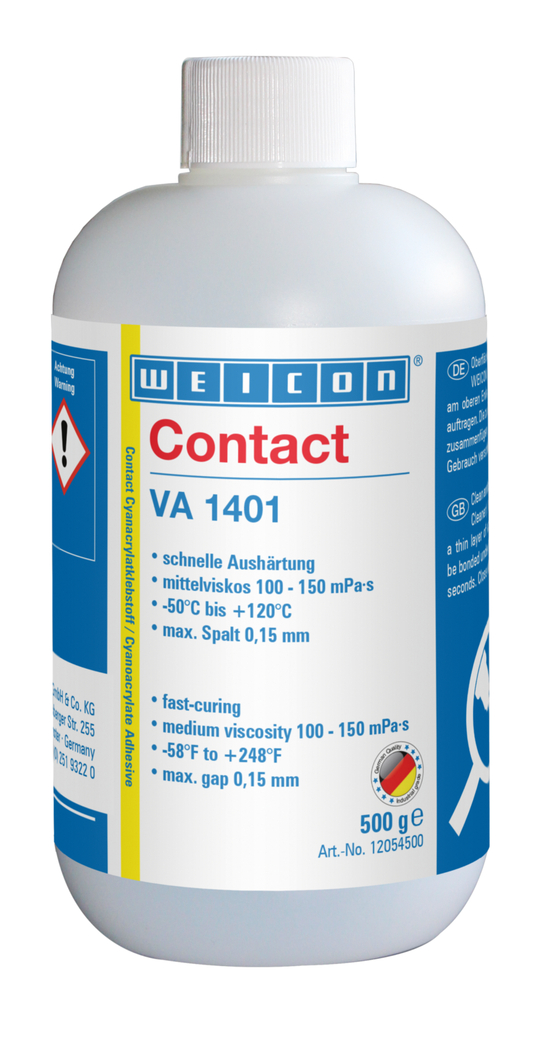 VA 1401 Adhesivo de cianoacrilato | adhesivo instantáneo para tejidos, gomaespuma y elastómeros de poros grandes